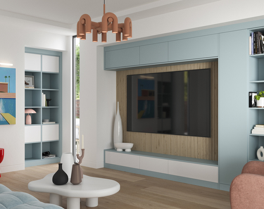 Aspen fitted living room furniture in fjord finish