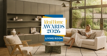 Ideal Home Awards 2026 banner over an image of a moden hammonds living room