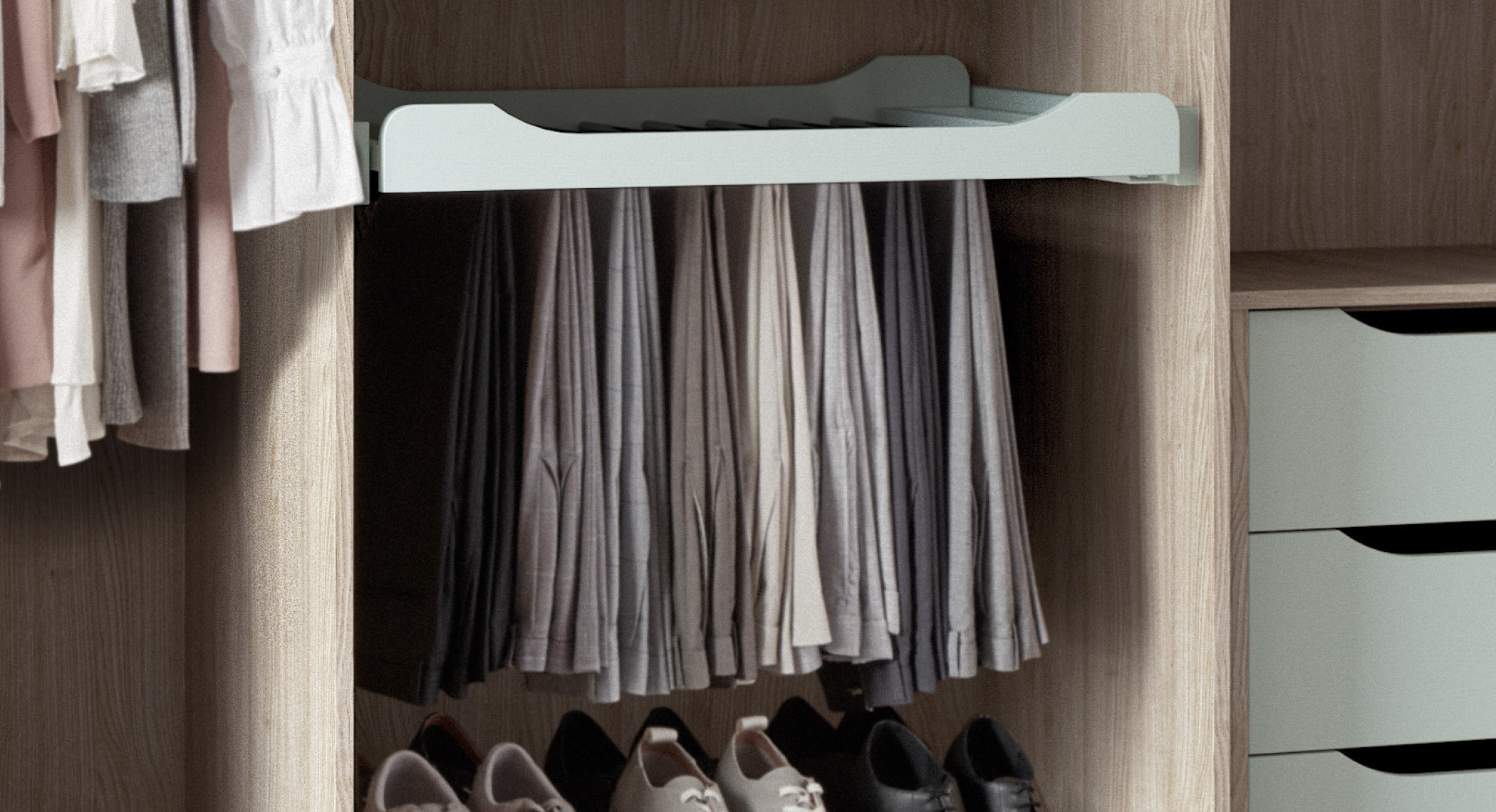 KOMPLEMENT clothes rail, white, 195/8