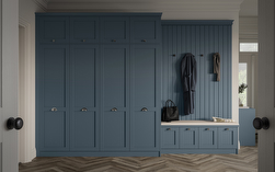 Elemore cobalt boot room with practical fitted storage