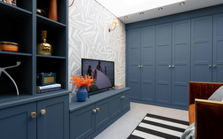 Hatton fitted bedroom wardrobes in indigo blue finish