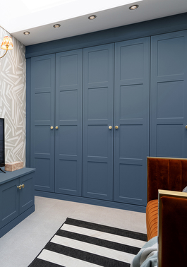 Hatton fitted bedroom wardrobes in indigo blue finish