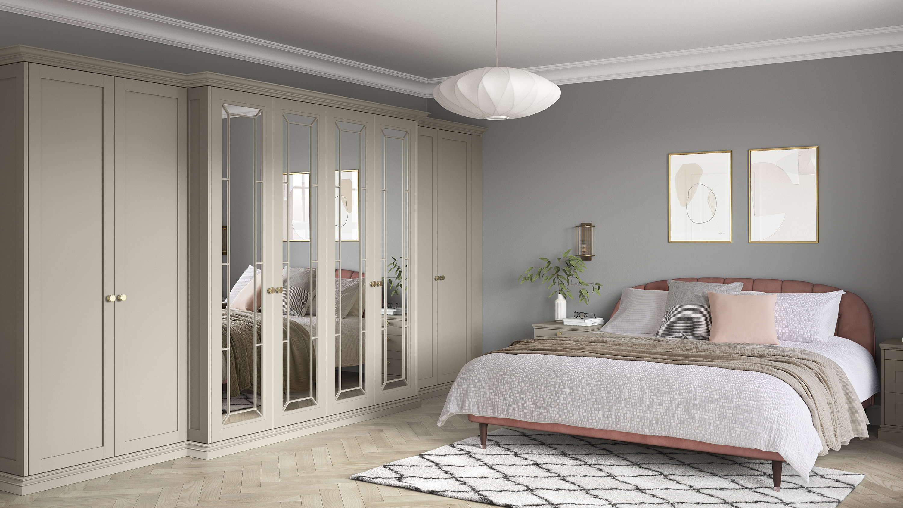 Cream fitted deals wardrobes