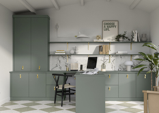 Radley fern green fitted home office with statement colour finish
