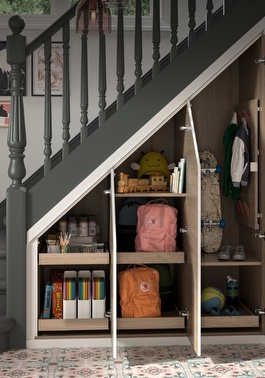 fitted wardrobe under the stairs
