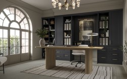 Cliveden charcoal fitted office with dark classic cabinetry