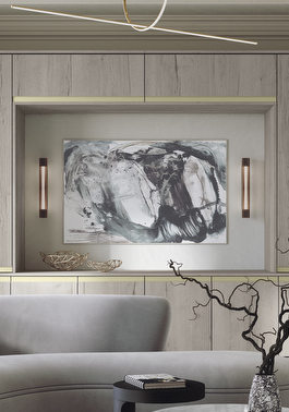 Linje driftwood fitted living room storage